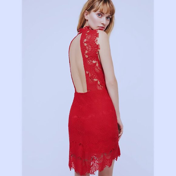 Free People Dresses & Skirts - ⭐NWT⭐ Free People Red Lace mini *MSRP $98* size M